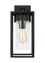 VC Studio Collection 8631101-71 - Vado modern 1-light outdoor medium wall lantern in antique bronze finish with clear glass panels