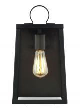 VC Studio Collection 8637101-12 - Marinus modern 1-light outdoor exterior medium wall lantern sconce in black finish with clear glass