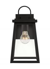 VC Studio Collection 8648401-12 - Founders modern 1-light outdoor exterior medium wall lantern sconce in black finish with clear glass