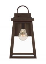 VC Studio Collection 8648401-71 - Founders modern 1-light outdoor exterior medium wall lantern sconce in antique bronze finish with cl