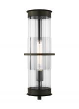 VC Studio Collection 8726701EN7-71 - Alcona transitional 1-light LED outdoor exterior large wall lantern in antique bronze finish with cl