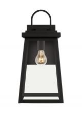 VC Studio Collection 8748401-12 - Founders modern 1-light outdoor exterior large wall lantern sconce in black finish with clear glass