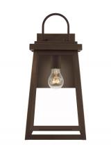 VC Studio Collection 8748401-71 - Founders modern 1-light outdoor exterior large wall lantern sconce in antique bronze finish with cle