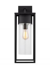 VC Studio Collection 8831101-12 - Vado modern 1-light outdoor extra-large wall lantern in black finish with clear glass panels