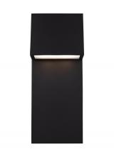 VC Studio Collection 8863393S-12 - Rocha modern 2-light LED outdoor extra-large wall lantern in black finish with satin-etched glass pa