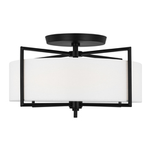 VC Studio Collection CF1113AI - Perno midcentury 3-light indoor dimmable large ceiling semi-flush mount in aged iron grey finish wit