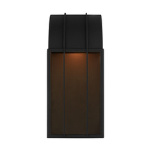 VC Studio Collection LO1051TXB-L1 - Veronica modern outdoor 1-light medium wall lantern in a textured black finish and clear glass cylin
