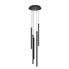 Dals PDLED120-5-BK - 5 Light Round CCT LED Duo-Light Cylinder Pendant Cluster
