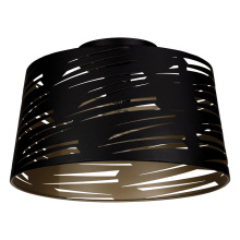 Eglo Canada 206306A - 1 LT Ceiling Light w/ Black Finish & Black w/ Gold Interior Shade