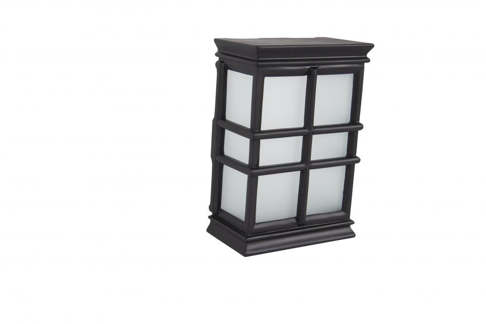 Hand-Carved Window Pane Chime in Flat Black w/ White Glass