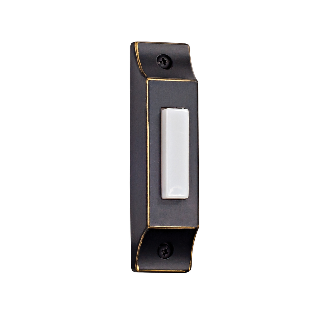 Surface Mount Die-Cast Builder's Series LED Lighted Push Button in Antique Bronze
