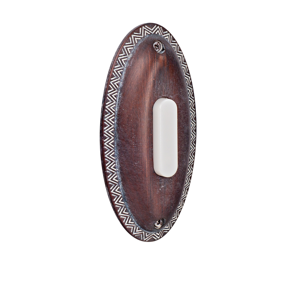 Surface Mount Oval LED Lighted Push Button in Rustic Brick