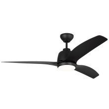 VC Fan Collection 3AVLCR54MBKD - Avila 54" Dimmable Integrated LED Indoor/Outdoor Coastal Black Ceiling Fan with Light Kit